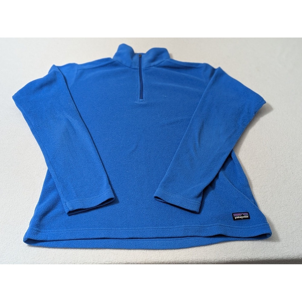 Patagonia Worn Wear Womens Sweater Micro D 1/4 Zip Blue Pullover Size Small